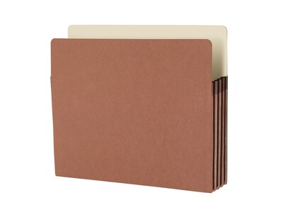 Smead 100% Recycled File Pockets, 3.5 Expansion, Letter Size, Brown, 25/Box (73205)