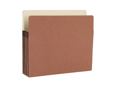 Smead 100% Recycled File Pockets, 3.5" Expansion, Letter Size, Brown, 25/Box (73205)