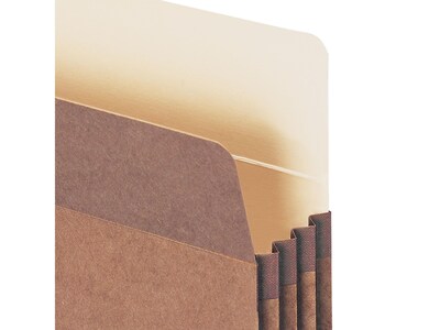 Smead 100% Recycled File Pockets, 3.5" Expansion, Letter Size, Brown, 25/Box (73205)