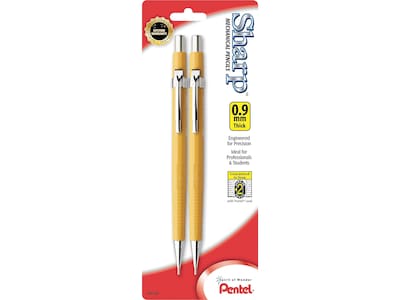 Pentel Sharp Mechanical Pencil, 0.9mm, #2 Medium Lead, 2/Pack (P209BP2-K6)