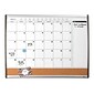 Magnetic Combination Calendar Board, Dry-Erase & Cork, 1-Month Design, Black/Silver Frame, 17" x 23"