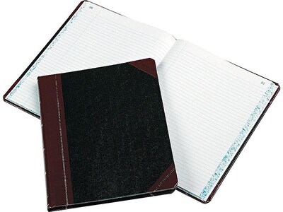 Boorum & Pease 21 Series Record Book, 8.13"W x 10.38"H, Black, 75 Sheets/Book (21-150-R)