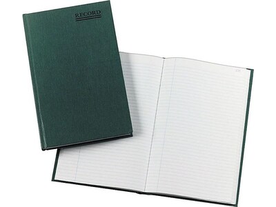 Rediform Emerald Series Record Book, 7.25"W x 12.25"H, Green, 150 Sheets/Book (56131)