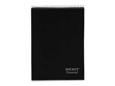 TOPS Docket Diamond Notepad, 8.5 x 11.75, Wide Ruled, Black, 60 Sheets/Pad (TOP 63978)