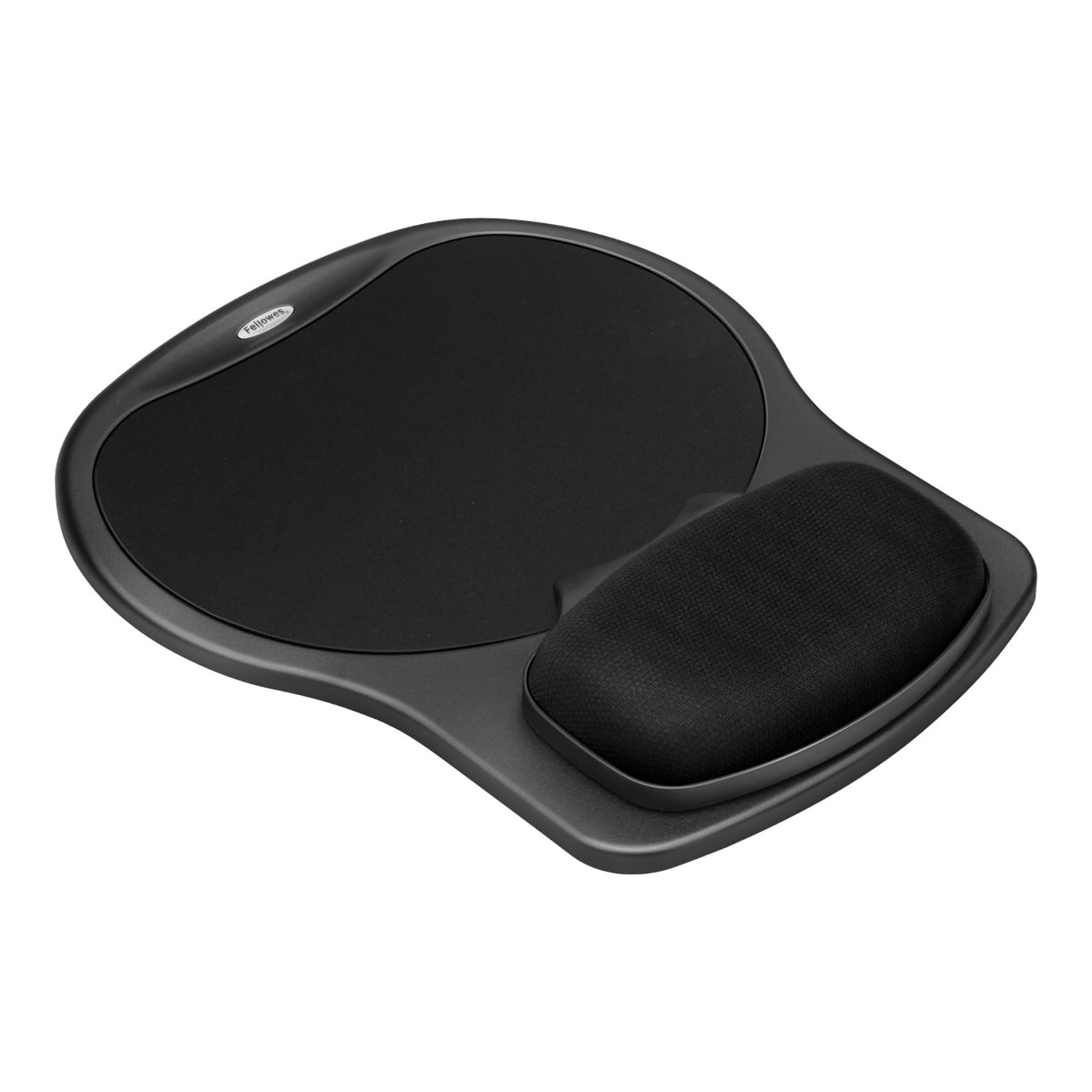 Fellowes Easy Glide Gel Mouse Pad/Wrist Rest Combo, Non-Skid Base, Black (93730)