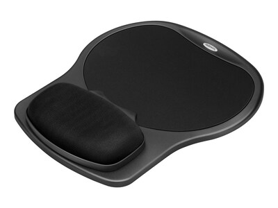 Fellowes Easy Glide Gel Mouse Pad/Wrist Rest Combo, Non-Skid Base, Black (93730)