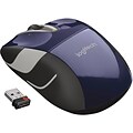 Logitech M525 Wireless Ambidextrous Optical Mouse, Blue (910-002698)