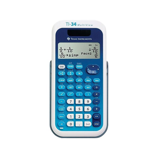 Texas Instruments MultiView TI-34 16 Digit Scientific Calculator, Blue/White