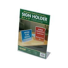 NuDell Sign Holder, 8.5 x 11, Clear Plastic (35485)