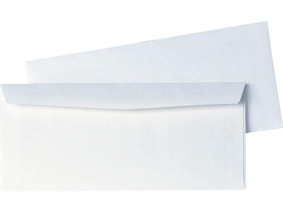 Quality Park Gummed #10 Business Envelopes, 4 1/8" x 9 1/2", White Wove, 500/Box (QUA90020)