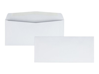 Quality Park Gummed #10 Business Envelopes, 4 1/8" x 9 1/2", White Wove, 500/Box (QUA90020)