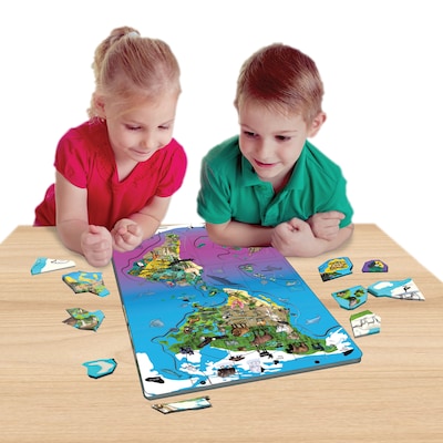 Dowling Magnets Animal Magnetism® Magnetic Wildlife Map Puzzle: North & South America, Grades PreK-4 (DO-734100)