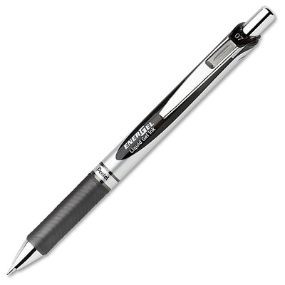 Pentel EnerGel RTX Retractable Gel Pens, Medium Point, 0.7mm, Black Ink, Dozen (BL77A)