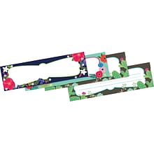 Barker Creek Double-Sided Bulletin Board Signs / Name Plates, Petals & Prickles, Multi-Design Set, 3