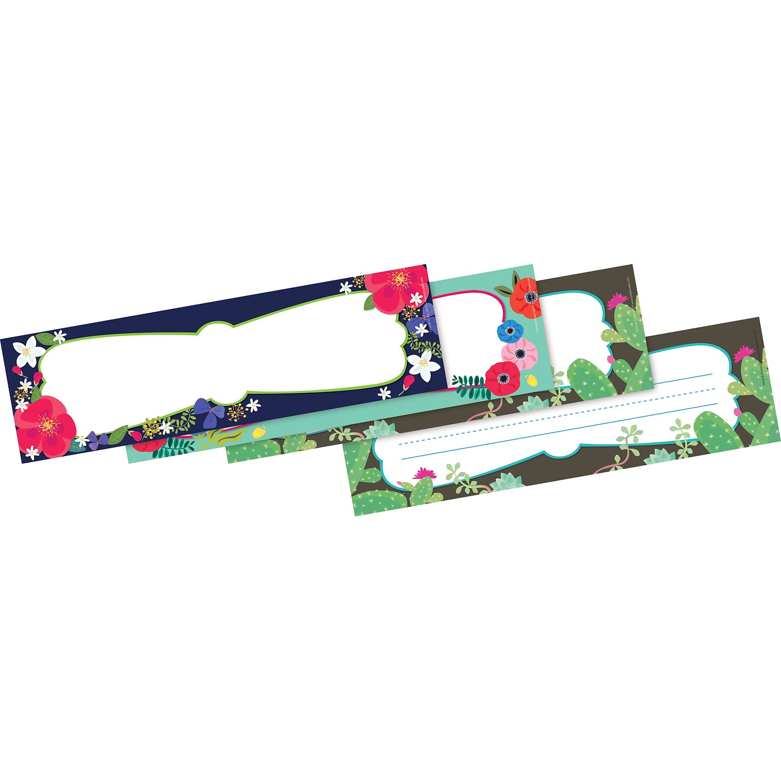 Barker Creek Petals & Prickles School Name Plates, 12 x 3.5, 36/Pack (BC1445)