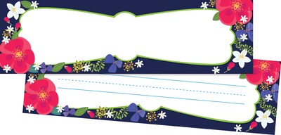 Barker Creek Double-Sided Bulletin Board Signs / Name Plates, Petals & Prickles, Multi-Design Set, 3