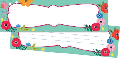 Barker Creek Petals & Prickles School Name Plates, 12" x 3.5", 36/Pack (BC1445)