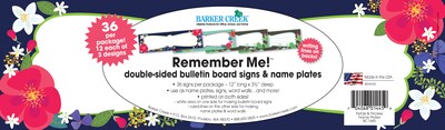 Barker Creek Petals & Prickles School Name Plates, 12" x 3.5", 36/Pack (BC1445)