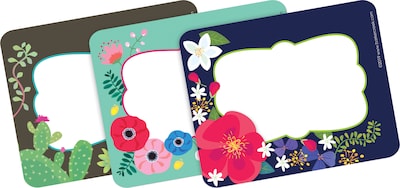 Barker Creek Name Tags/Self-Adhesive Labels, Petals & Prickles, Multi-Design Set, 45/Pack (BC1545)