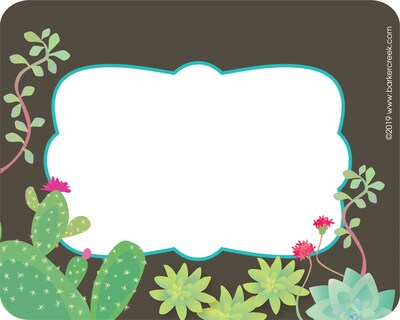 Barker Creek Self-adhesive Petals & Prickles School Name Tags, 45/Pack (BC1545)