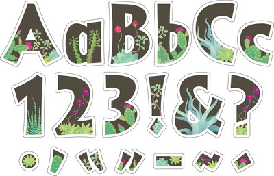 Barker Creek Petals & Prickles  4 Letters and Numbers, Multicolored, 255/Pack (BC1734)