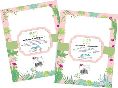 Barker Creek Petals & Prickles Computer Paper, 8.5 x 11, 60 lbs., Multicolored, 100 Sheets/Pack (B