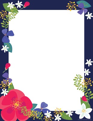 Barker Creek Petals & Prickles Computer Paper, 8 ½” x 11, 2 designs, 100 Sheets/Set (BC3882)