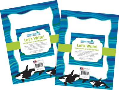 Barker Creek Sea & Sky Whales Computer Paper, 8 ½” x 11, 100 Sheets/Set (BC3883)