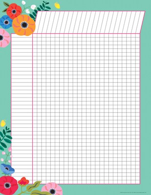 Barker Creek Petals & Prickles Incentive Chart Set, 17" x 22", Multicolored, 4/Set (LL578)
