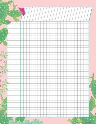 Barker Creek Petals & Prickles Incentive Chart Set, 17" x 22", Multicolored, 4/Set (LL578)