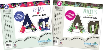 Barker Creek Letter Pop-Out, Petals & Prickles, 4, 510 Characters/Set (BC3870)