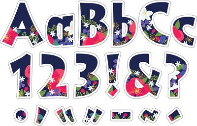 Barker Creek Petals & Prickles  4 Letters and Numbers, Multicolored, 510/Pack (BC3870)