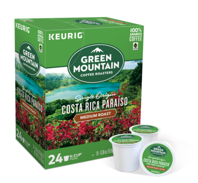 Green Mountain Costa Rica Paraiso, Keurig® K-Cup® Pods, Medium Roast, 24/Box (611247380871)