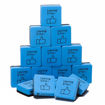 Charles Leonard Learning is Fun Whiteboard Eraser, 2 x 2, 15 Per Pack, 3 Packs (CHL74549)