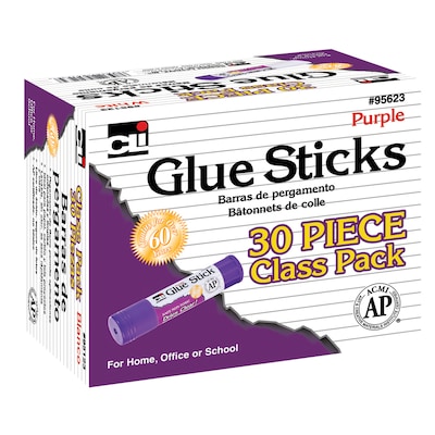 CLI Washable Glue Sticks, Purple, 3/Pack (CHL95623)