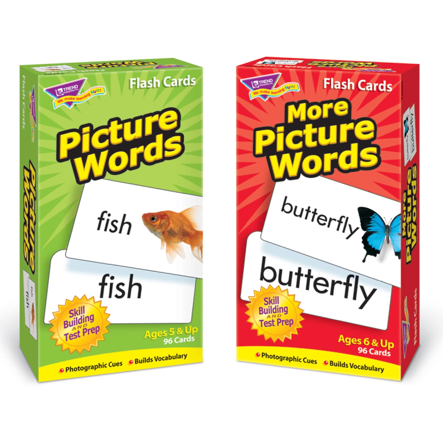 Trend Enterprises Picture Words Skill Drill Flash Cards, Assortment, Grades K-2 (T-53906)