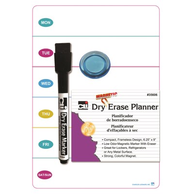 Charles Leonard Mini Magnetic Dry Erase Planning Board Sets, 6.25 x 9 (CHL35606ST)