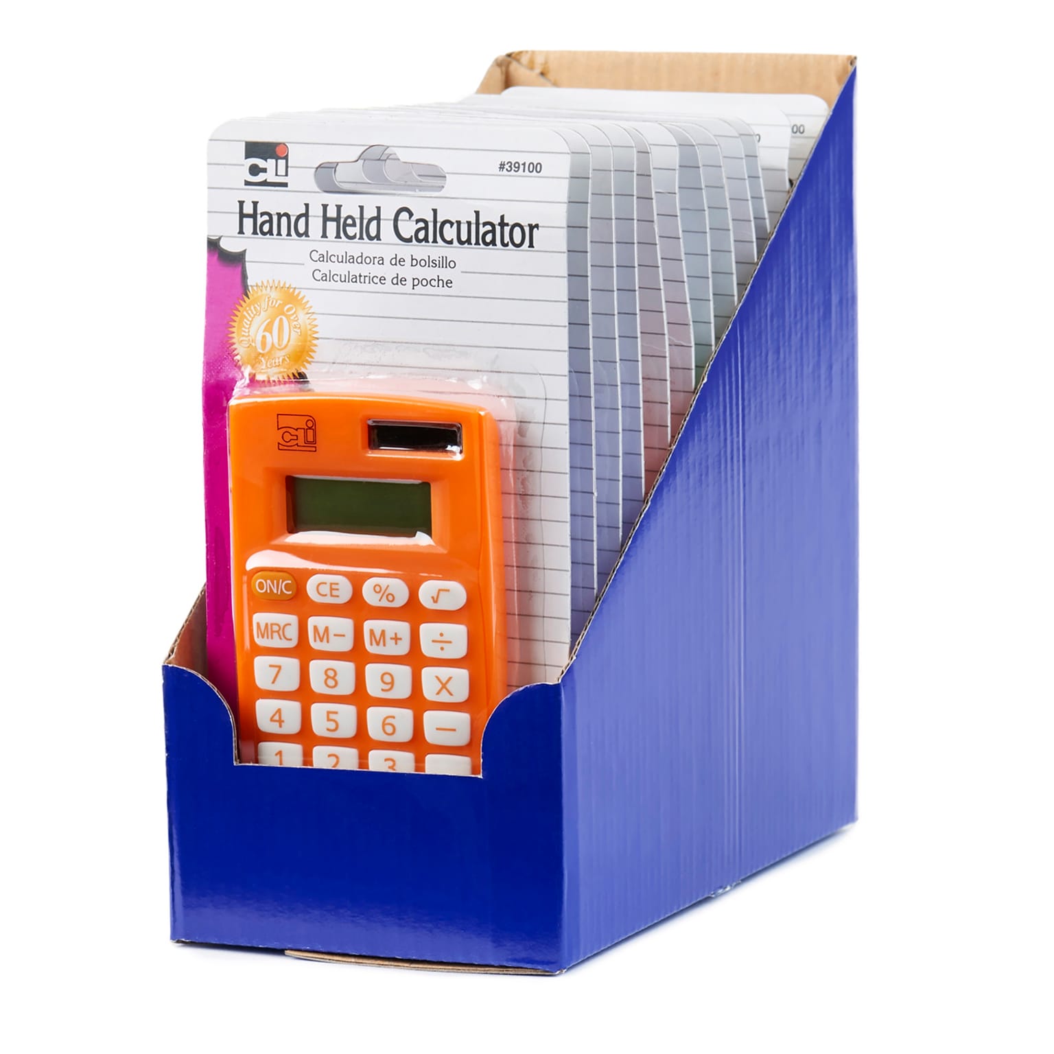 Charles Leonard Hand Held Calculator, Assorted Colors, Pack of 12 (CHL39100ST)