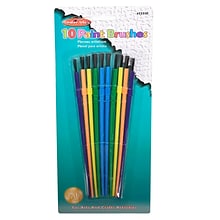 Charles Leonard Creative Arts Plastic Paint Brushes, Assorted Colors, 10 Per Pack, 24 Packs (CHL7331