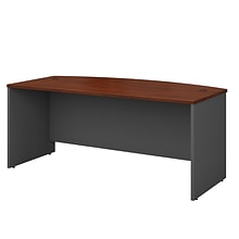 Bush Business Furniture Westfield 72W x 36D Bow Front Desk, Hansen Cherry/Graphite Gray (WC24446)