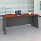 Bush Business Furniture Westfield 72"W Bow Front Desk, Hansen Cherry/Graphite Gray (WC24446)