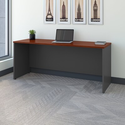 Bush Business Furniture Westfield 72"W Credenza Desk, Hansen Cherry/Graphite Gray (WC24426)