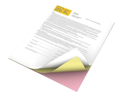 Colored 4-part Laser Paper - Collated, Multi-part Invoice Paper