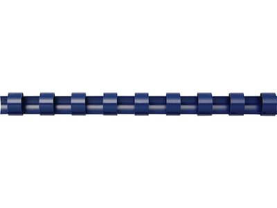 Fellowes 3/8" Plastic Binding Spine Comb, 55 Sheet Capacity, Navy, 100/Pack (52505)