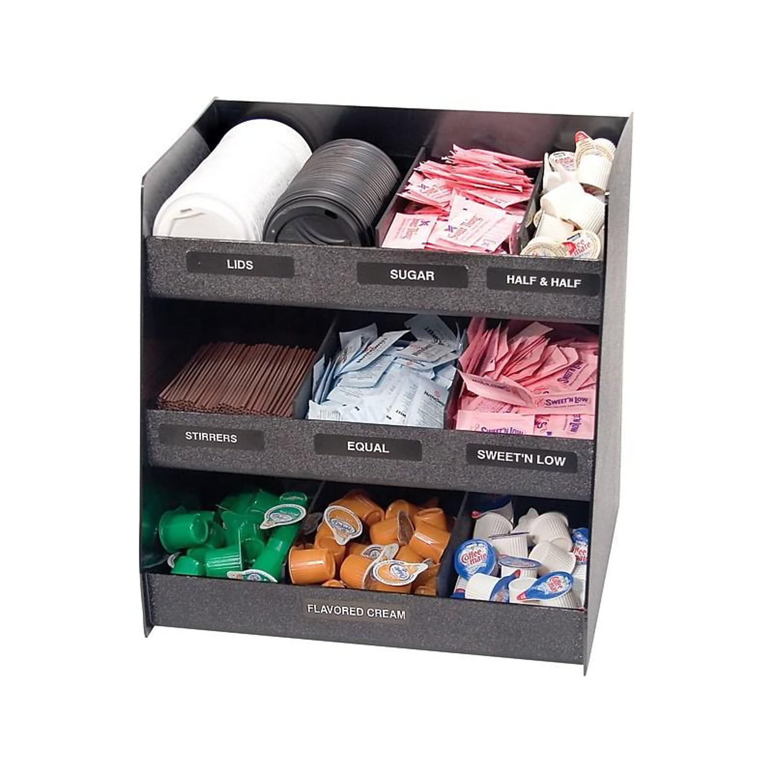 Vertiflex Vertical Condiment Plastic Organizer, Black  (VFC-1515)