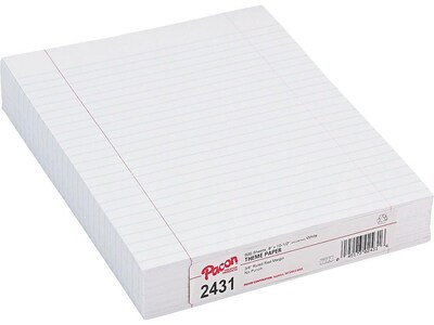 Pacon Wide Ruled Filler Paper, 8 x 10.5, 500 Sheets/Pack (P2431)