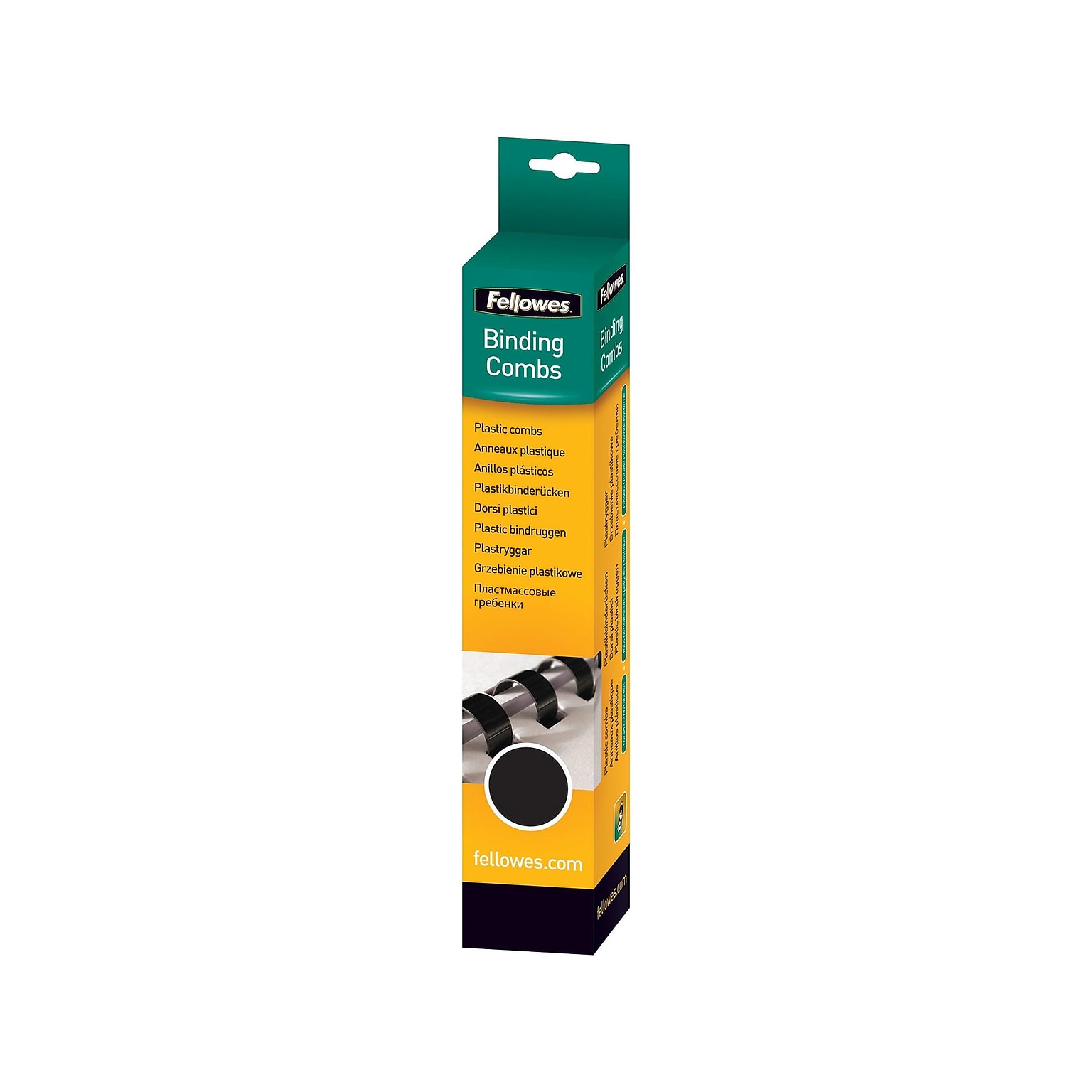 Fellowes 3/4 Plastic Binding Spine Comb, 150 Sheet Capacity, Black, 100/Pack (52367)