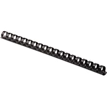Fellowes 1/2 Plastic Binding Spine Comb, 90 Sheet Capacity, Black, 100/Pack (52326)