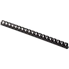 Fellowes 3/8 Plastic Binding Spine Comb, 55 Sheet Capacity, Black, 100/Pack (52325)