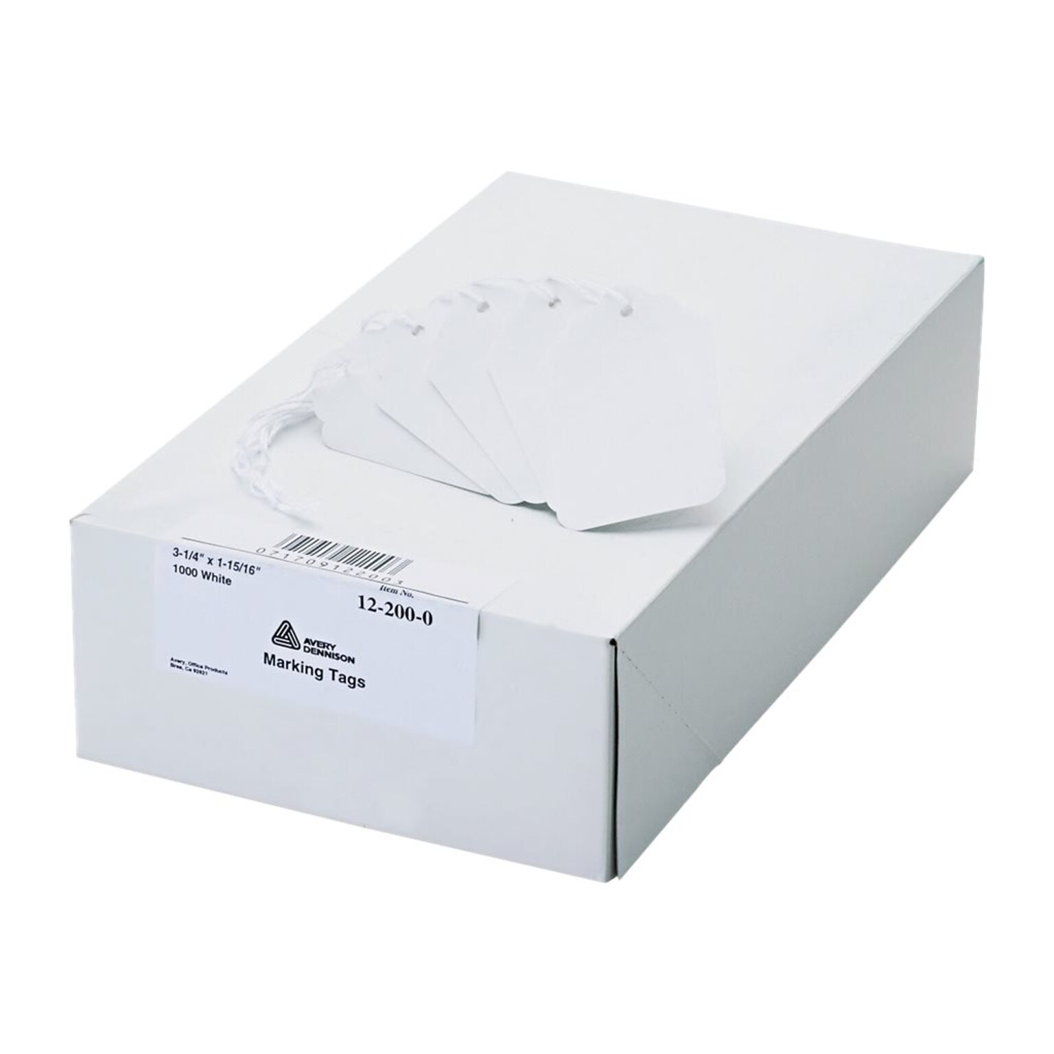 Avery Marking Pre-Strung Tags, 1.94 x 3.25, White, 1000/Box (12200)